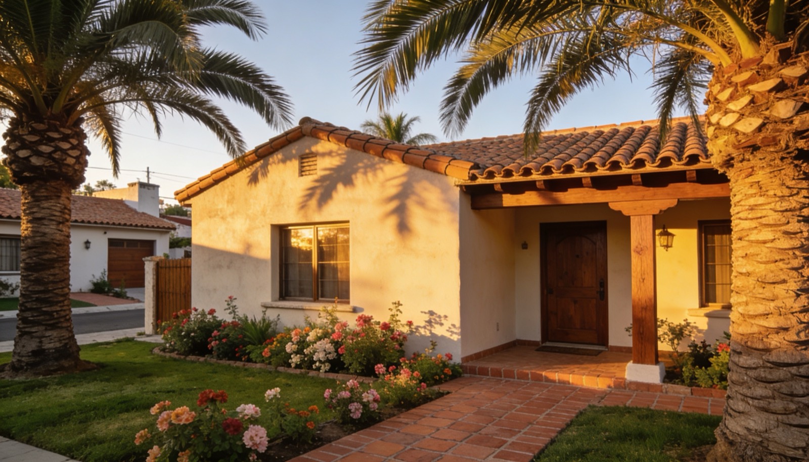 Casa acogedora en una zona residencial de Mazatlán al atardecer