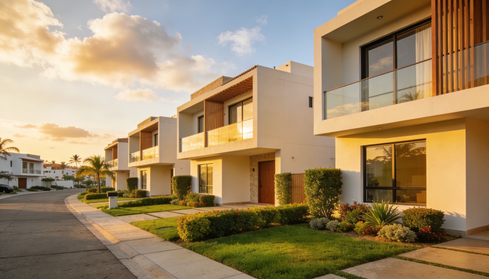 Desarrollo residencial moderno con áreas verdes en Mazatlán