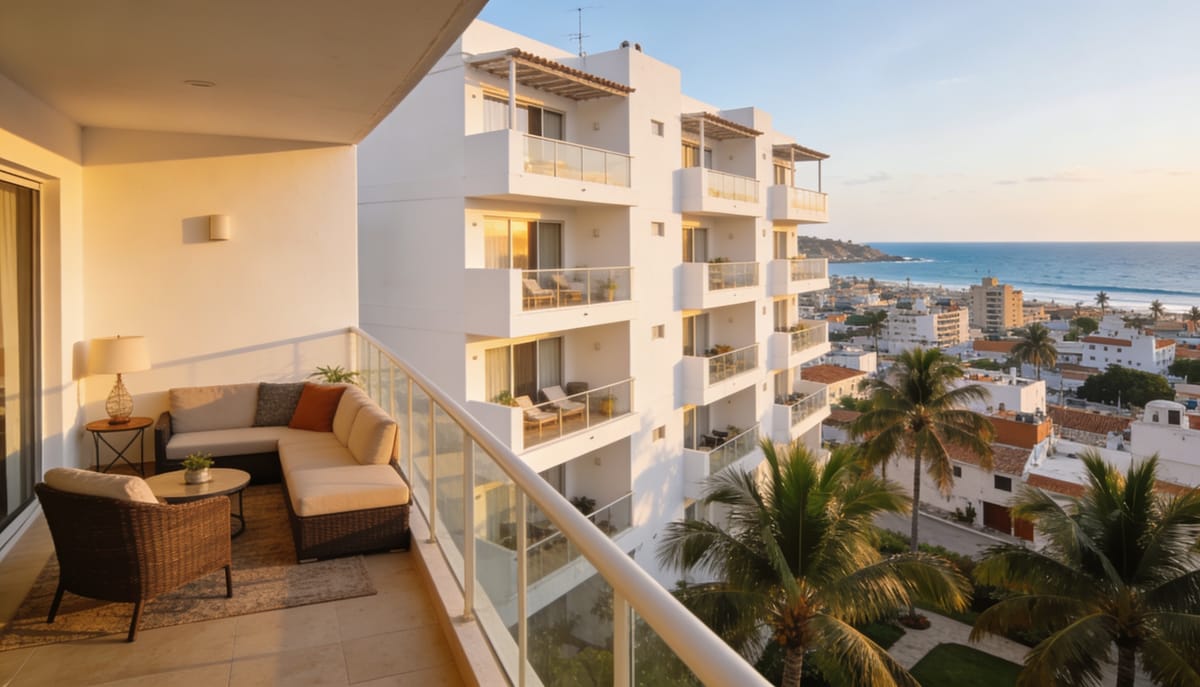 Departamento en renta en Mazatlán con balcón y vista a la ciudad