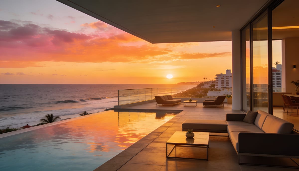 Penthouse con terraza, alberca y vista panorámica al mar en Mazatlán