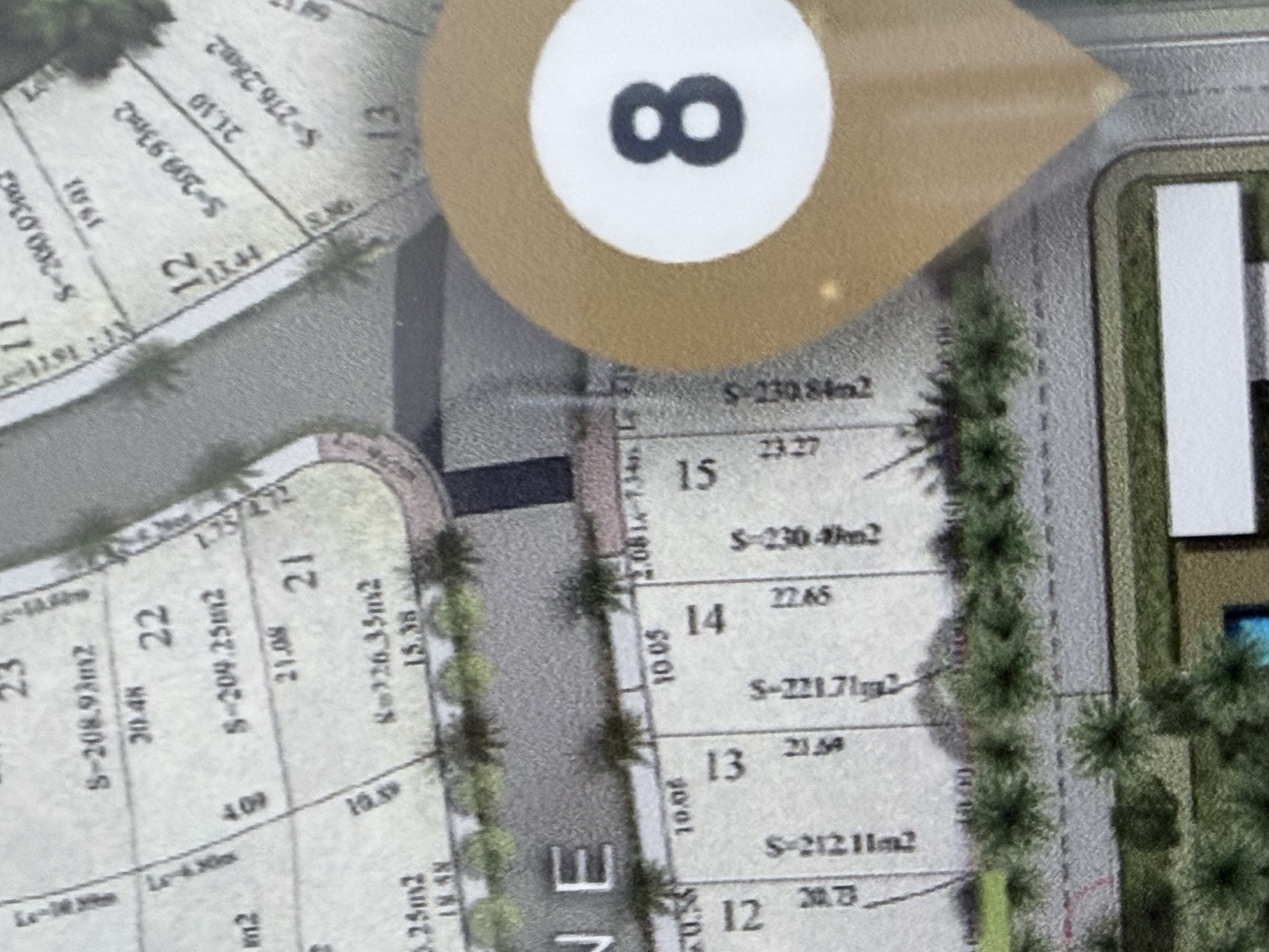 Plano de ubicación del lote L-15 de 230 m² en Soles Parque Residencial